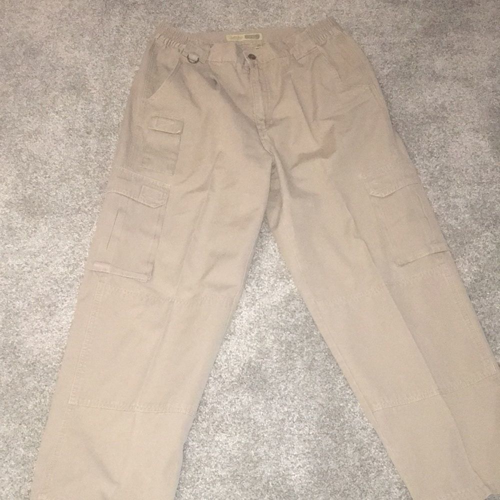 Cabelas Trailer Hiker vintage retro cargo khaki cotton pants trousers 36 x 32 L